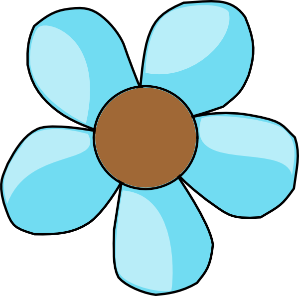Turquoise Flowers Clip Art (600x594)