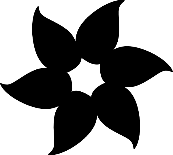 Hawaiian Flower Clip Art Black - Clip Art (600x536)