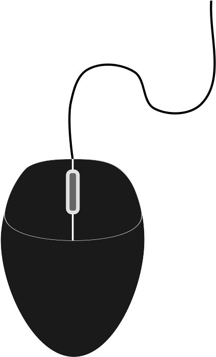 Black Mouse Png Images - Black Computer Mouse Cartoon (637x900)