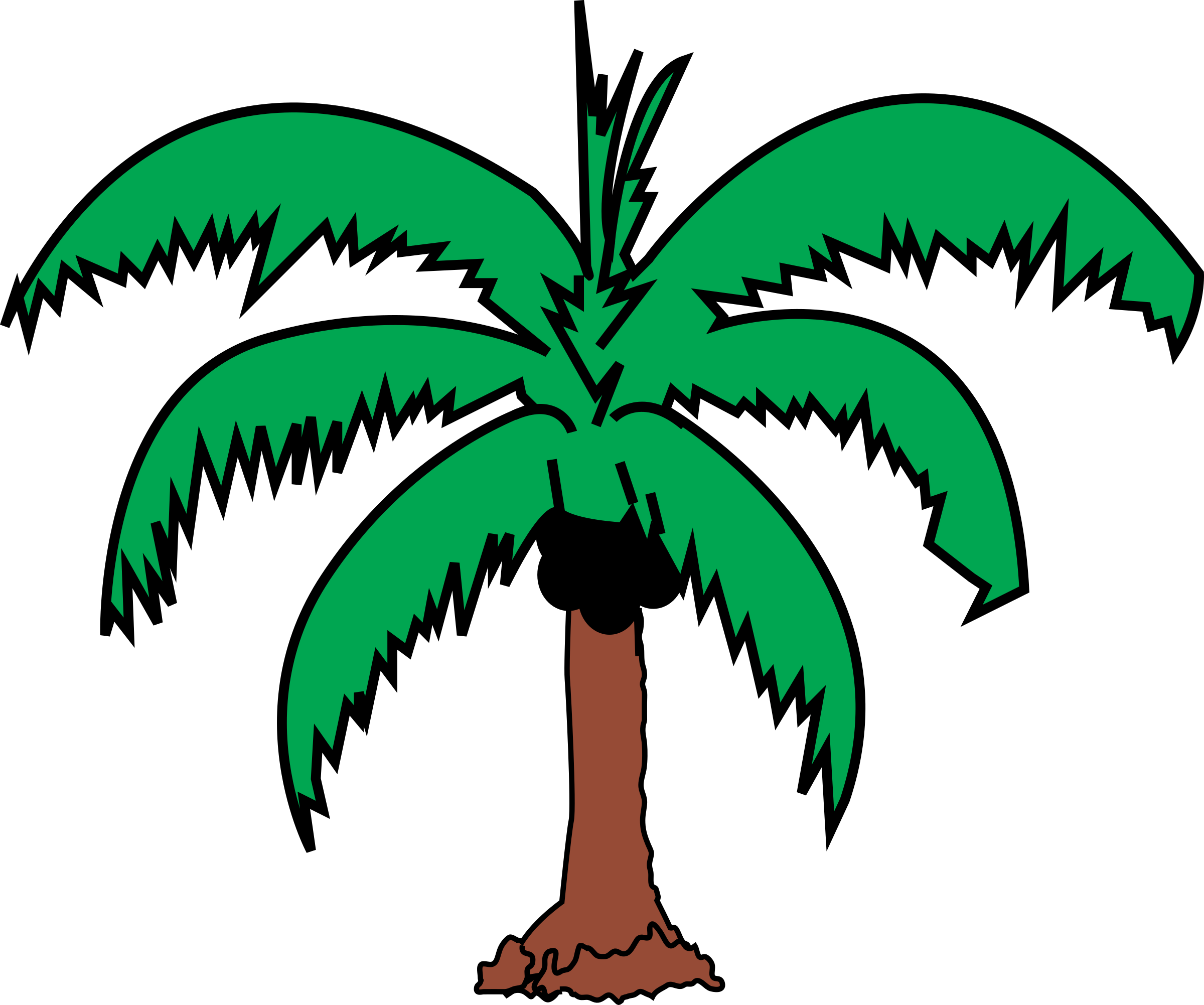 Coconut Palm 2 - Coconut Tree Leaves Clip Art (2400x2003)