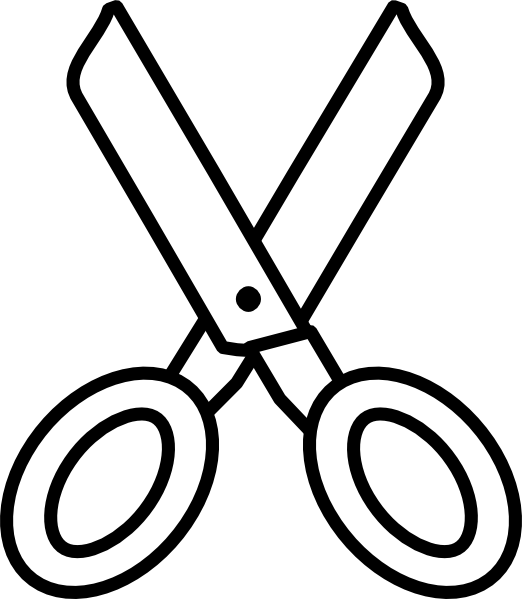 Drawing Clipart Scissors - Scissors Clip Art Black And White (522x599)