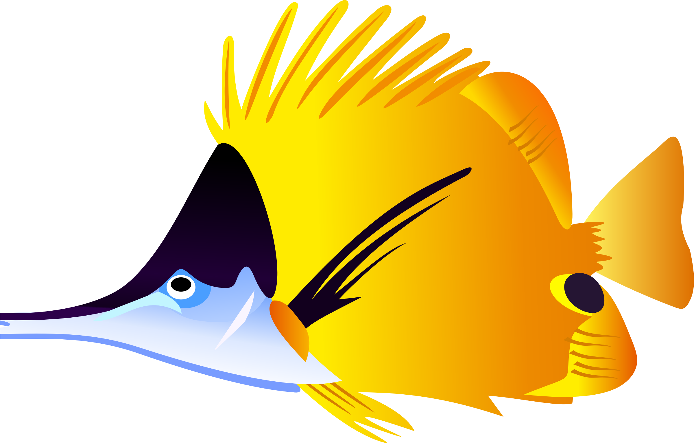 Tropical Fish Aquarium Clipart - Tropical Fish Shower Curtain (2400x1530)