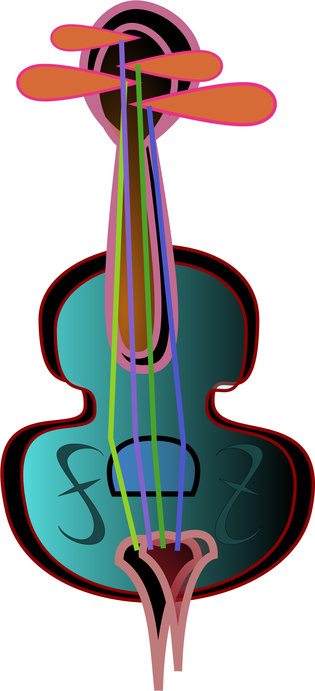 Free To Use Public Domain Music Clip Art - Set 4 Violin Themed 3" Sew On Patches Viola Musical (1979x4367)