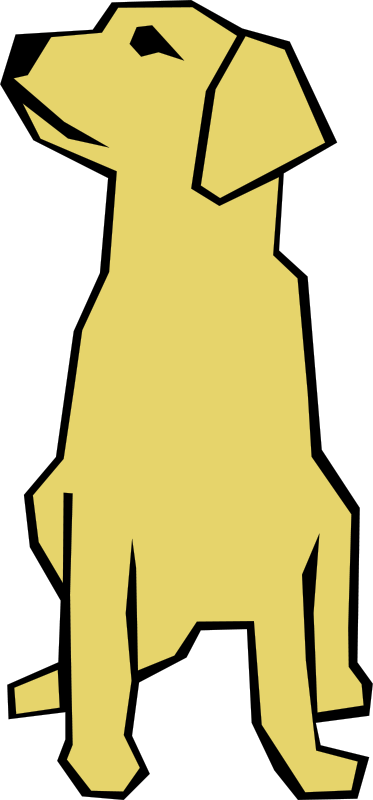 Dog Simple Drawing Clip Art - Drawings With Straight Lines (373x800)
