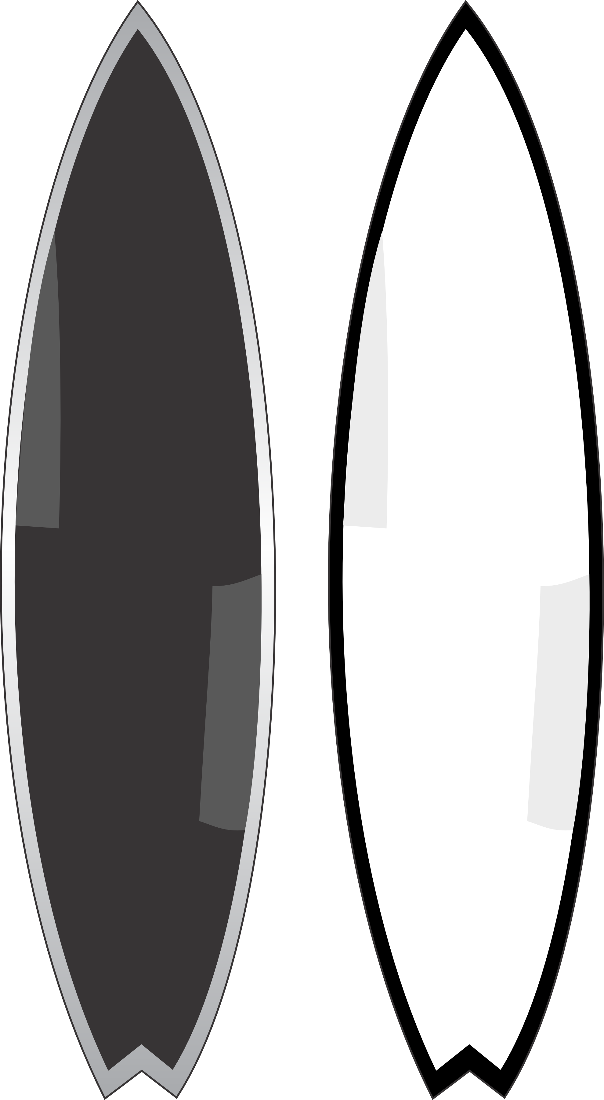Tropical Surfboard Clipart Surfing Clipart Surf Pictures - Silhouette Of A Surfboard (1979x3603)