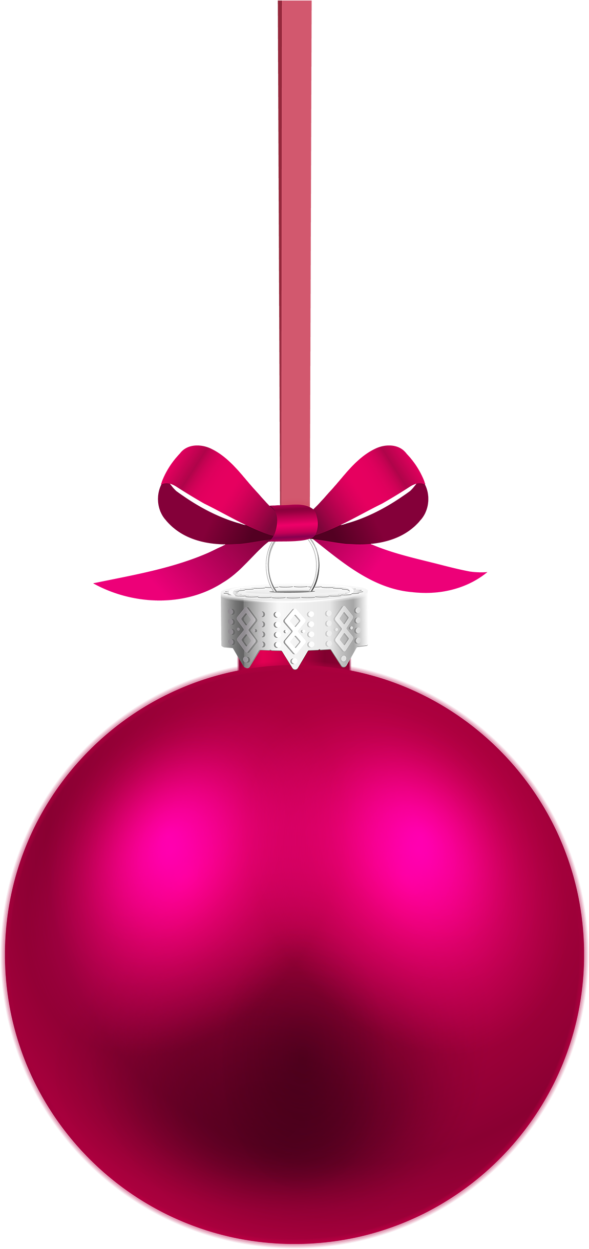 Pink Hanging Christmas Ball Png Clipart - Pink Hanging Christmas Ball (1232x2500)