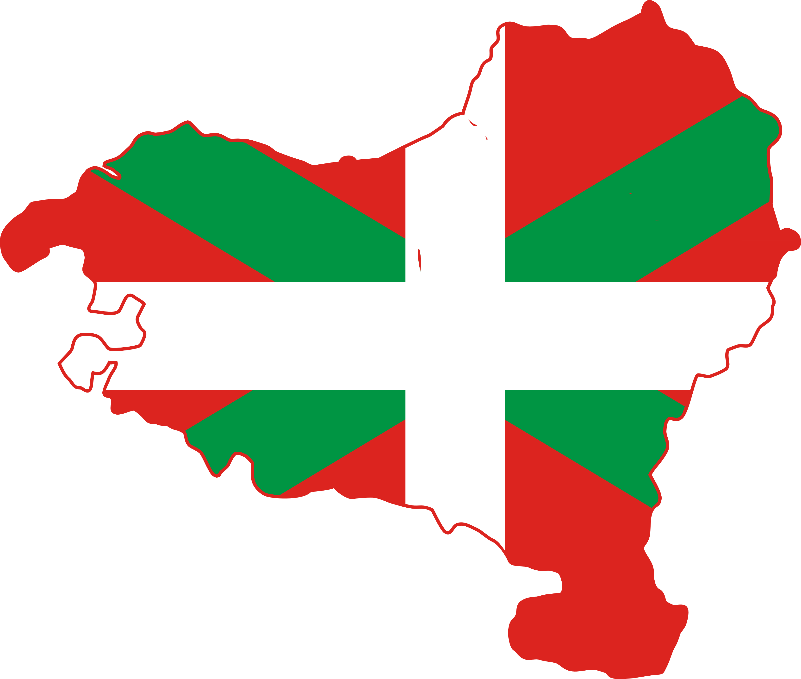 Flag Map Of Basque Country - Basque Country Flag Map (3333x2825)
