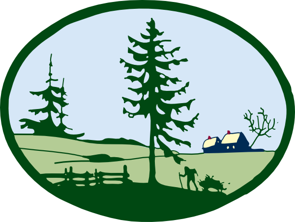 Country Scene Clip Art - Watermill (600x452)