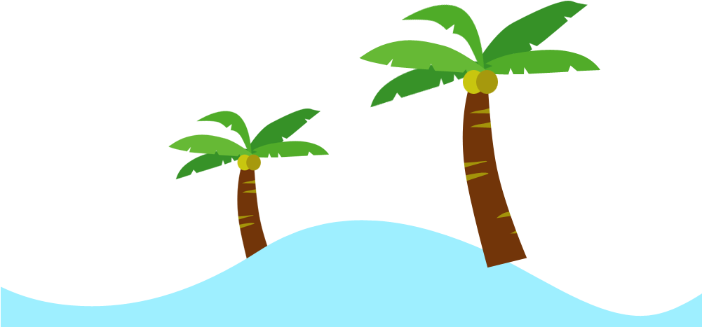 Leaf Text Green Clip Art - Coconut Tree Cartoon Png (1001x467)
