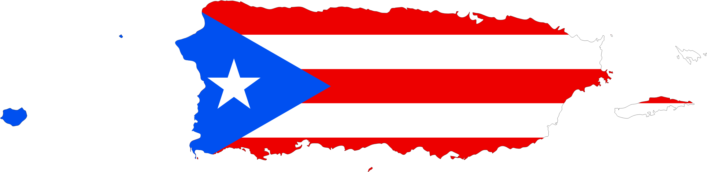 Puerto Rico Flag Clipart - Puerto Rico Map With Flag (3069x750)