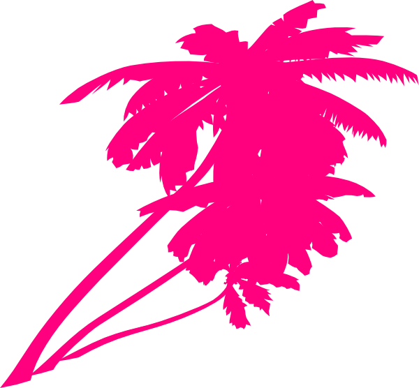 Double Trees Clip Art - Neon Palm Tree Vector (600x556)