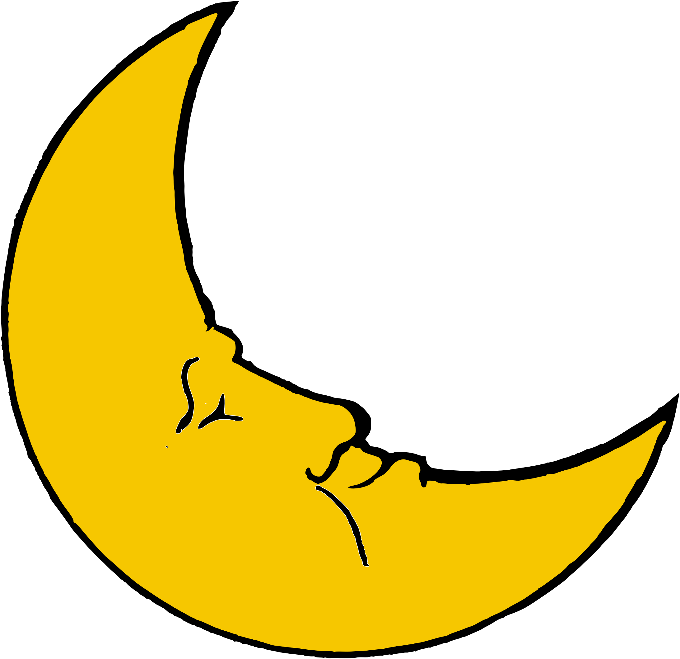 Moon Clip Art Free Images Free Clipart Images - Crescent Moon Cartoon (2400x2400)