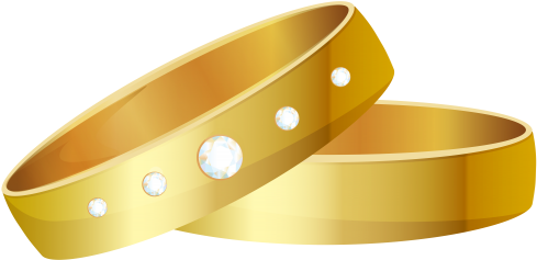 Wedding Rings Gold Png Clip Art - Wedding Ring (500x242)