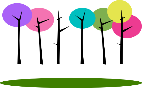 Colorful Trees - Colorful Tree Clipart (600x372)