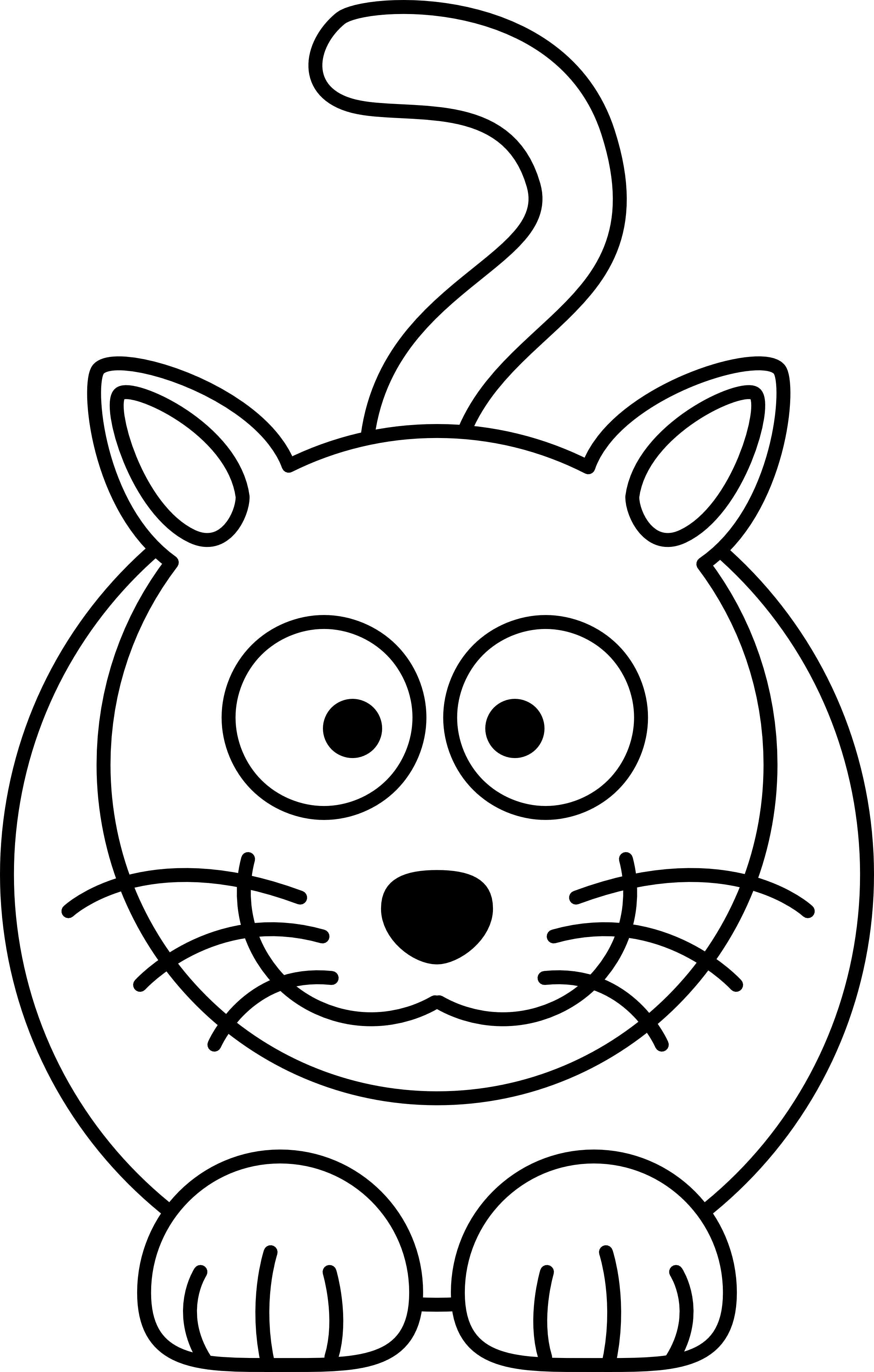 Images For Cat Reading Clip Art - Cat Clip Art Black (2555x4009)