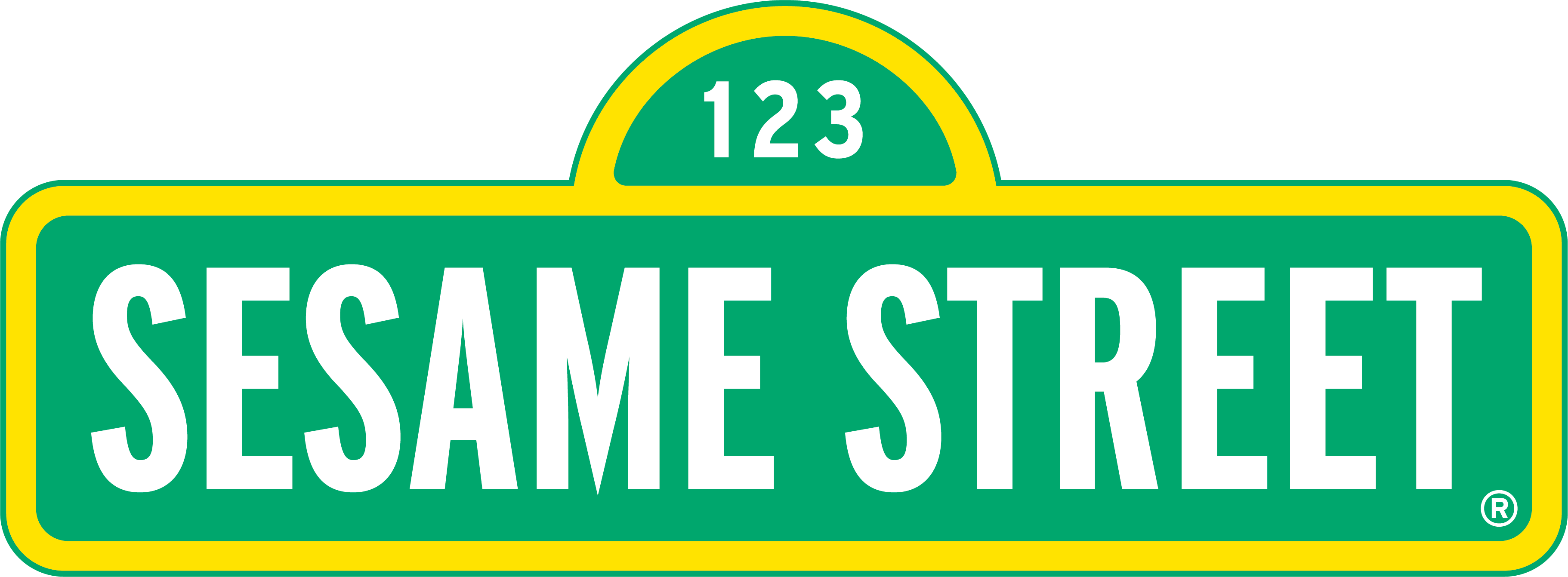 Click Here - Sesame Street Sign Template (3644x1342)