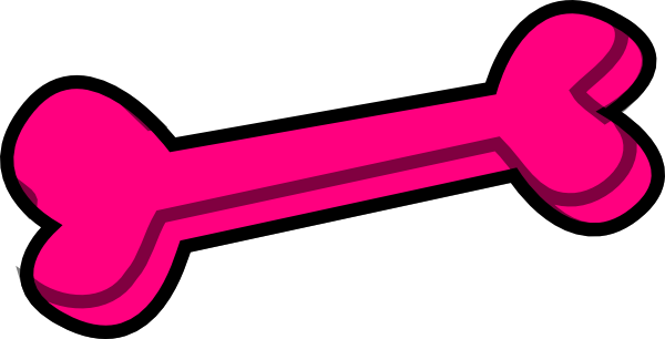 Dog Bone Pink Dog Clipart - Pink Dog Bone Clipart (600x306)