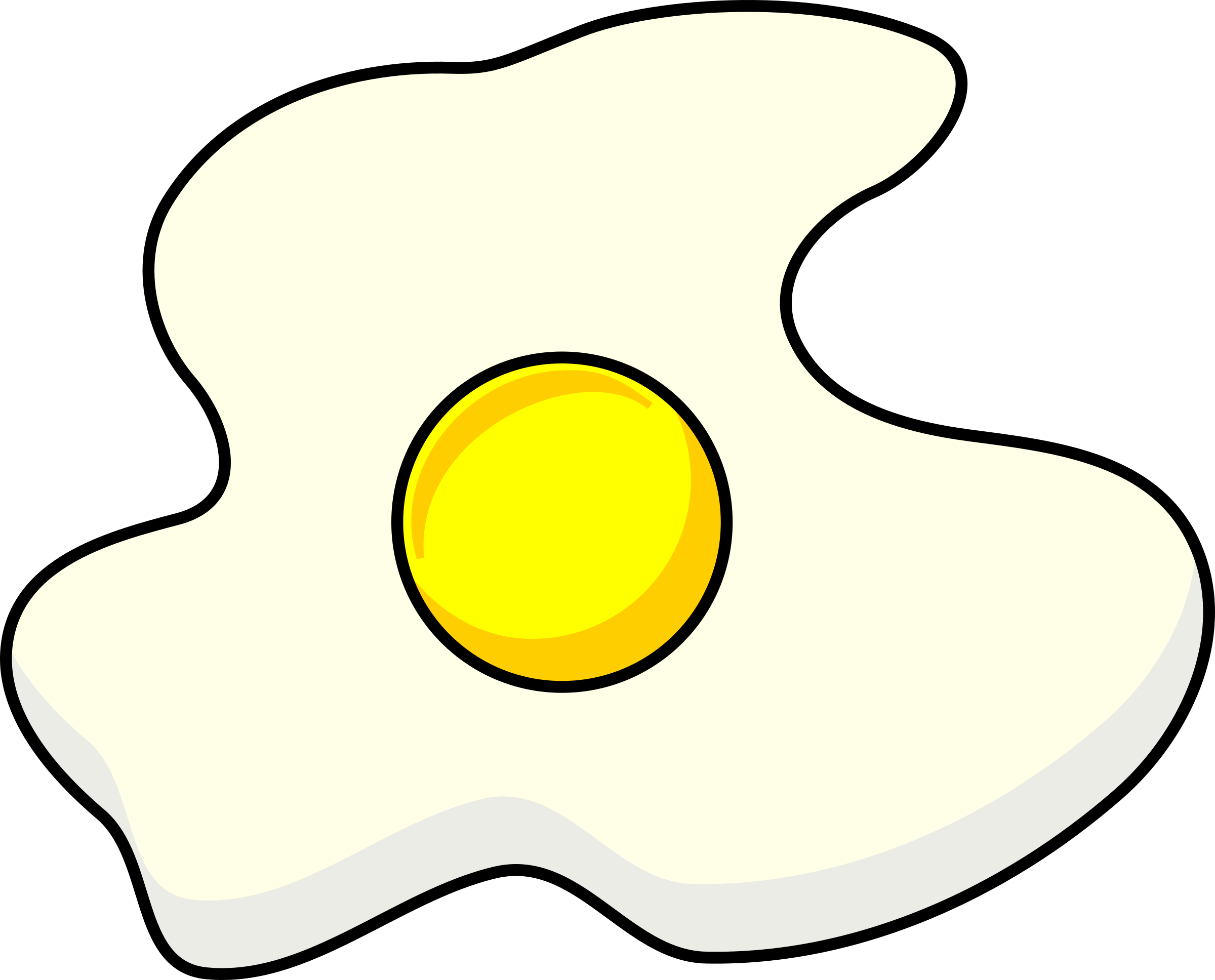 Chicken Egg Clipart - Fried Egg Silhouette (2400x1936)