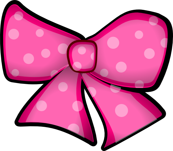 Free Pink Bow Clip Art - Hair Bow Clip Art (600x524)