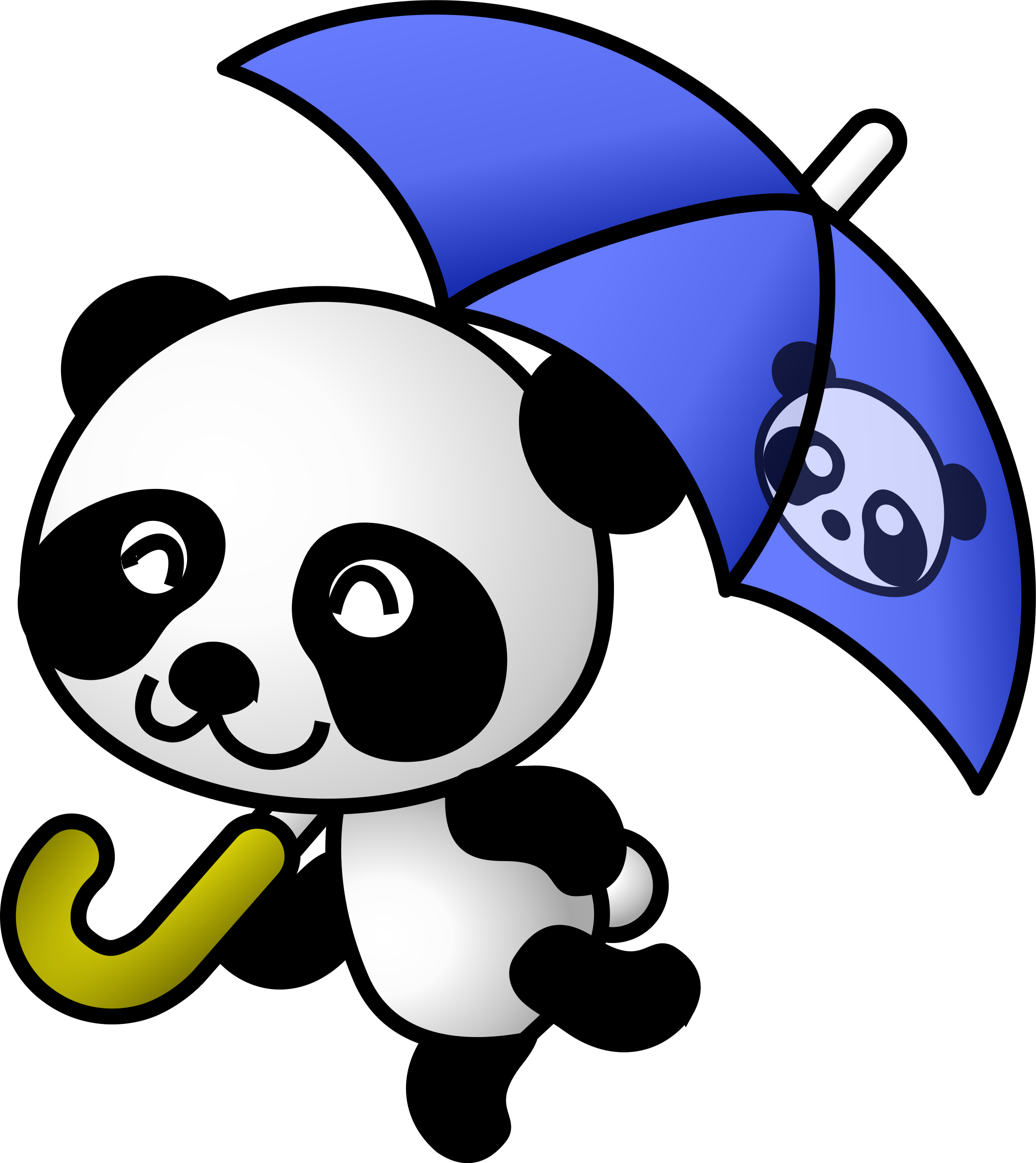 Panda Clip Art Clipart - Gambar Animasi Hewan Lucu (2138x2400)