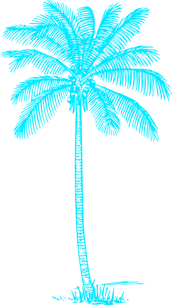 Blue Palm Tree Clip Art At Clker Com Vector Clip Art - Light Blue Palm Tree (336x596)