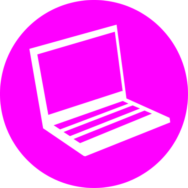 Icon Laptop Vector Clip Art - Pink Computer Clip Art (600x600)