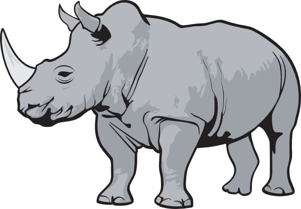 Clipart Enjoyable Design Rhino Clipart Gray Clip Art - Rhino Png (600x417)
