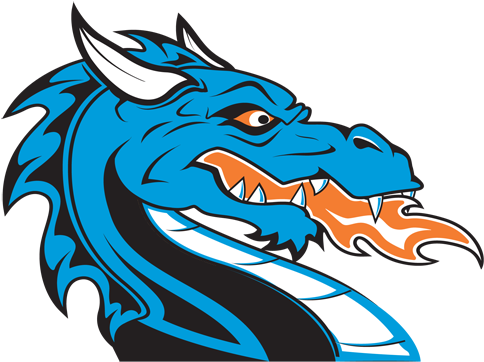 Black 0,0,0 - Dragon Mascot Logo Png (500x385)