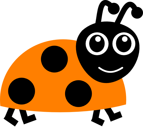 Orange Ladybug Clip Art - Orange Ladybug Cartoon (600x534)