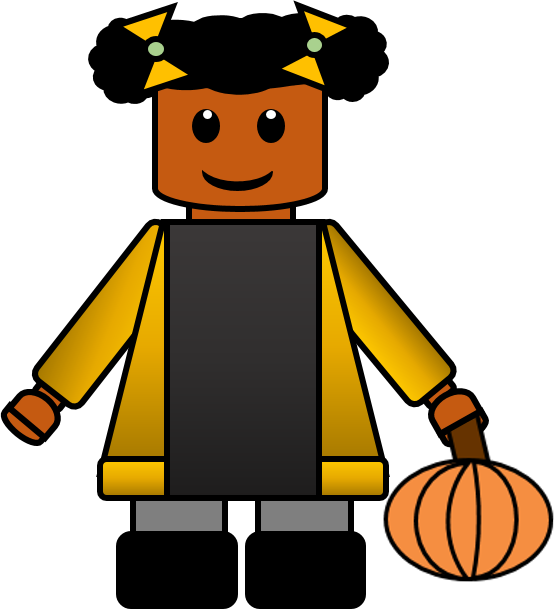 Fall Lego Inspired African American Clipart For Teachers - Clip Art (554x609)