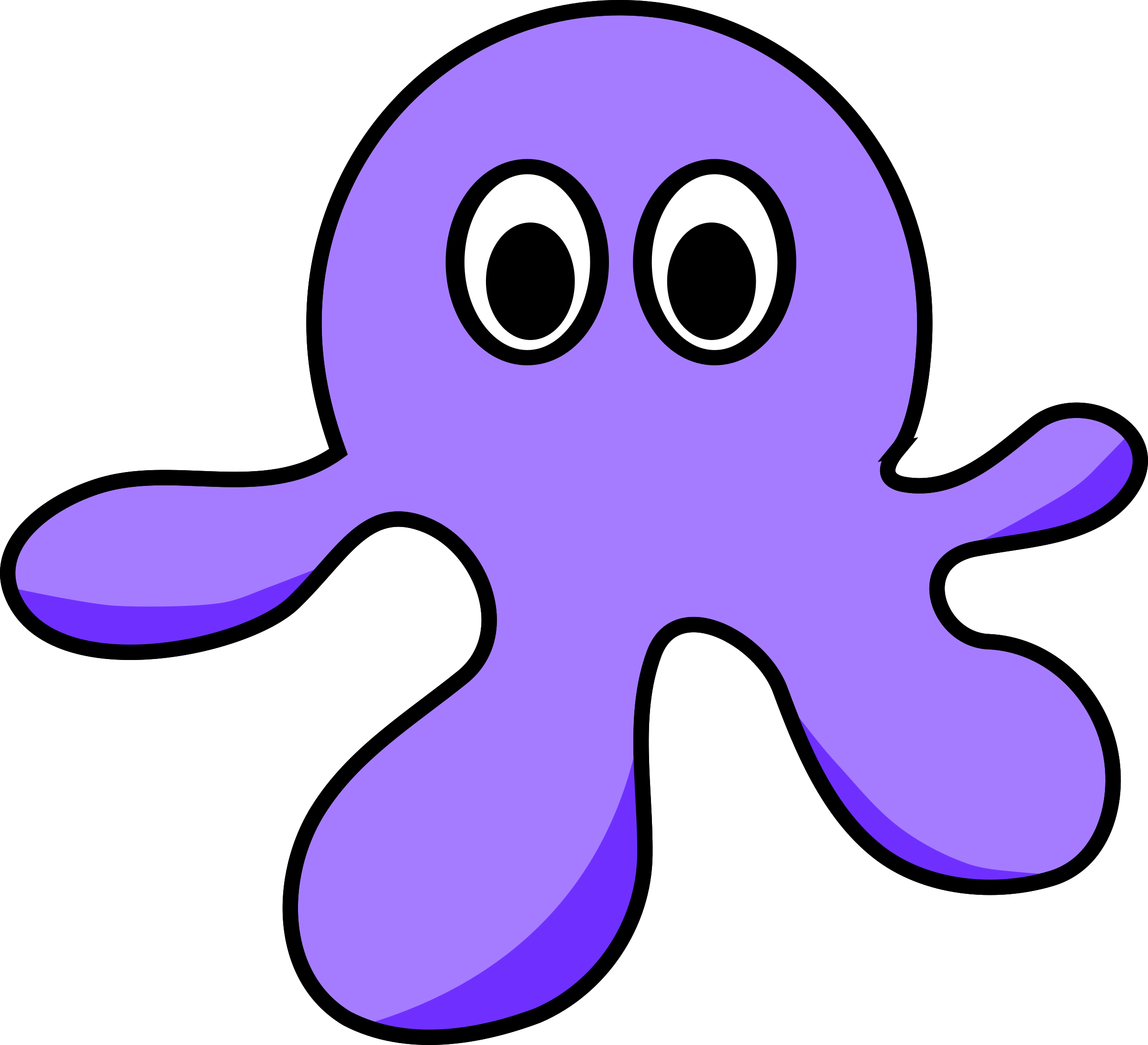 Cartoon Octopus (2400x2185)