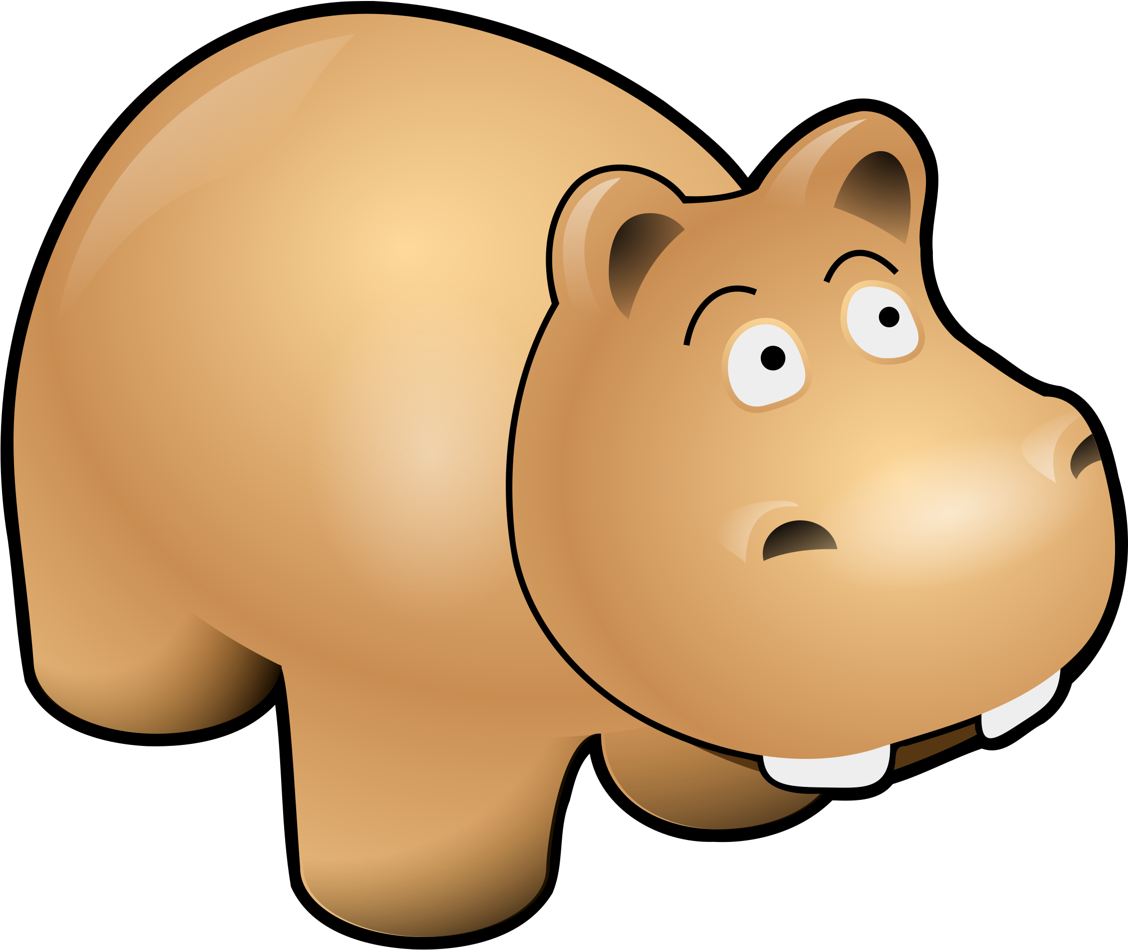 Hippo Mascot Cliparts - Cartoon Hippo Transparent (2400x2400)