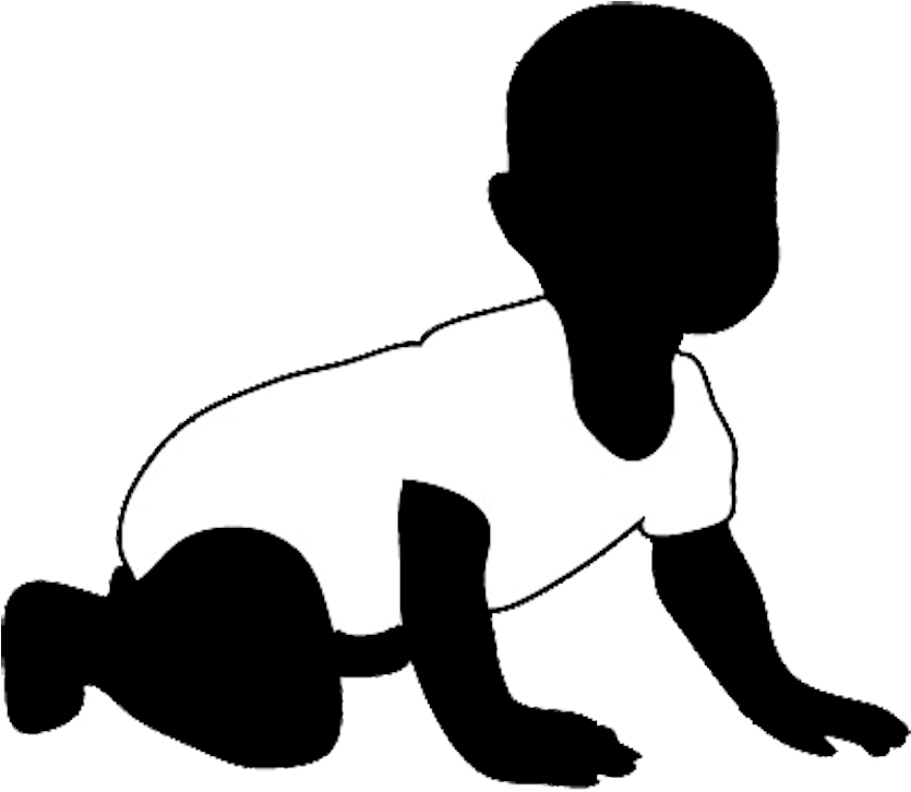 Baby Silhouette Clip Art - Crawling Baby Silhouette Png (885x769)