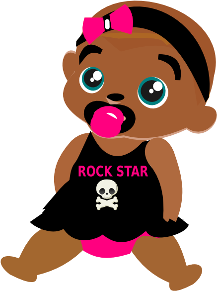 Rock Star Clip Art At Vector Clip Art - Black Baby Clipart (444x594)