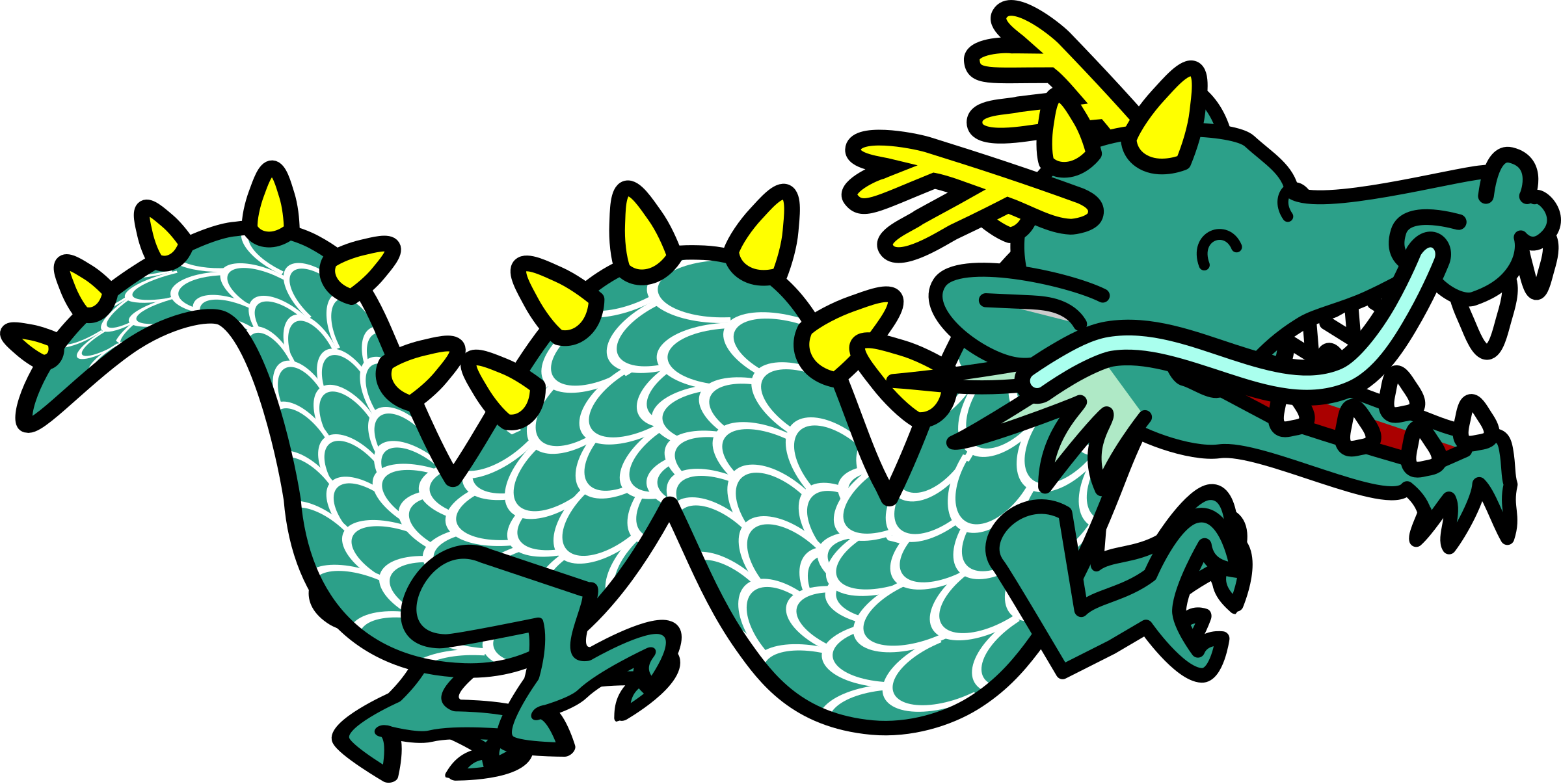Dragon Clip Art - Chinese Dragon Art Clip (2400x1206)