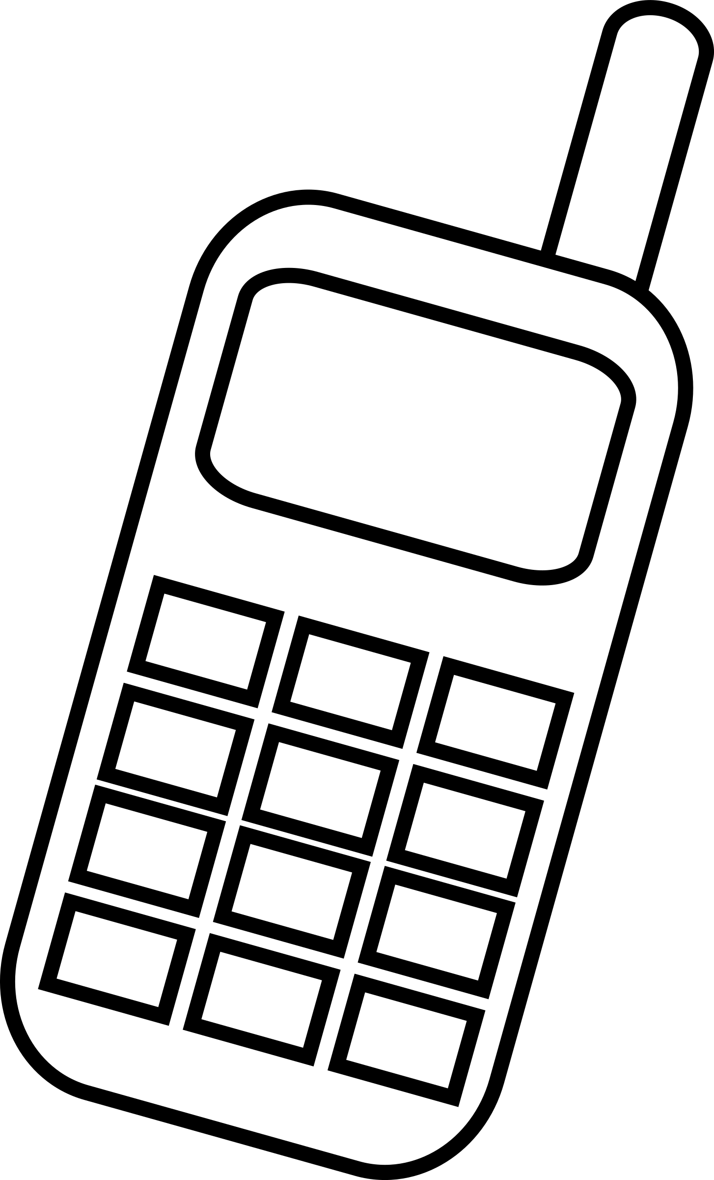 Phone Clipart Icon Mobile - Mobile Clipart Black And White (1454x2400)