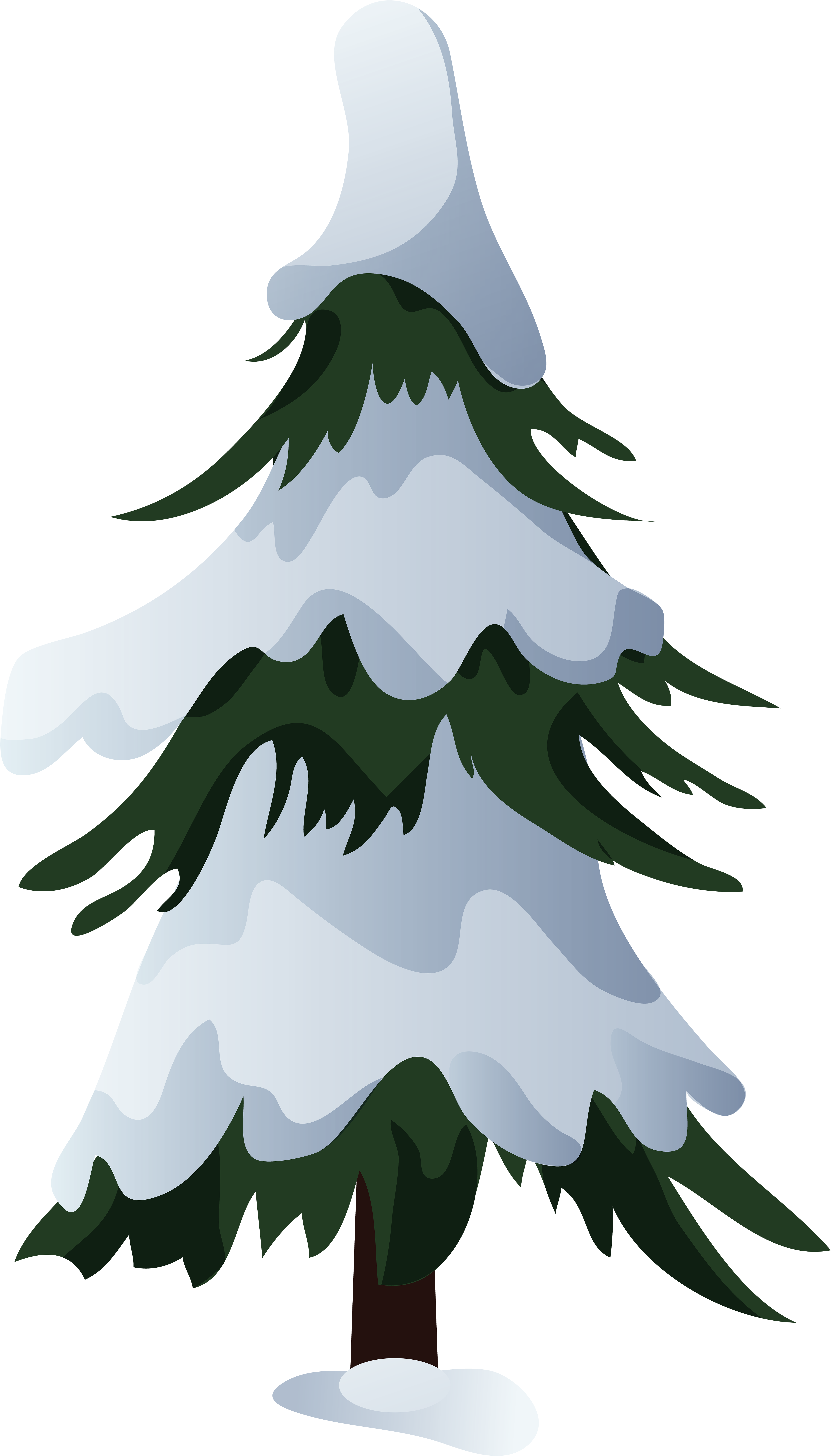 0, - Tree Cartoon With Snow (4566x8000)