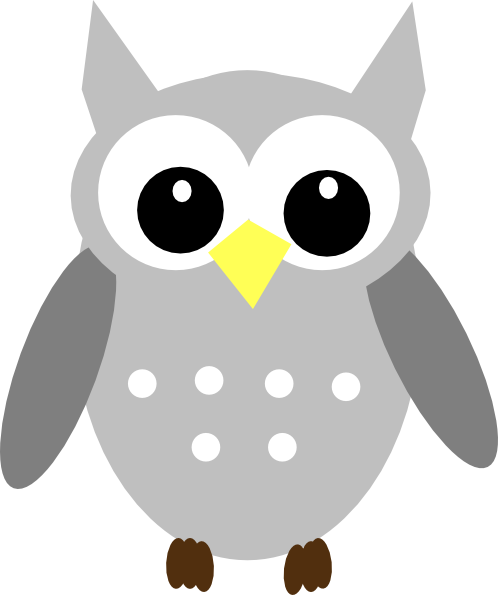 Snowy Owl Clipart Grey Owl - Baby Owl Clip Art (498x595)
