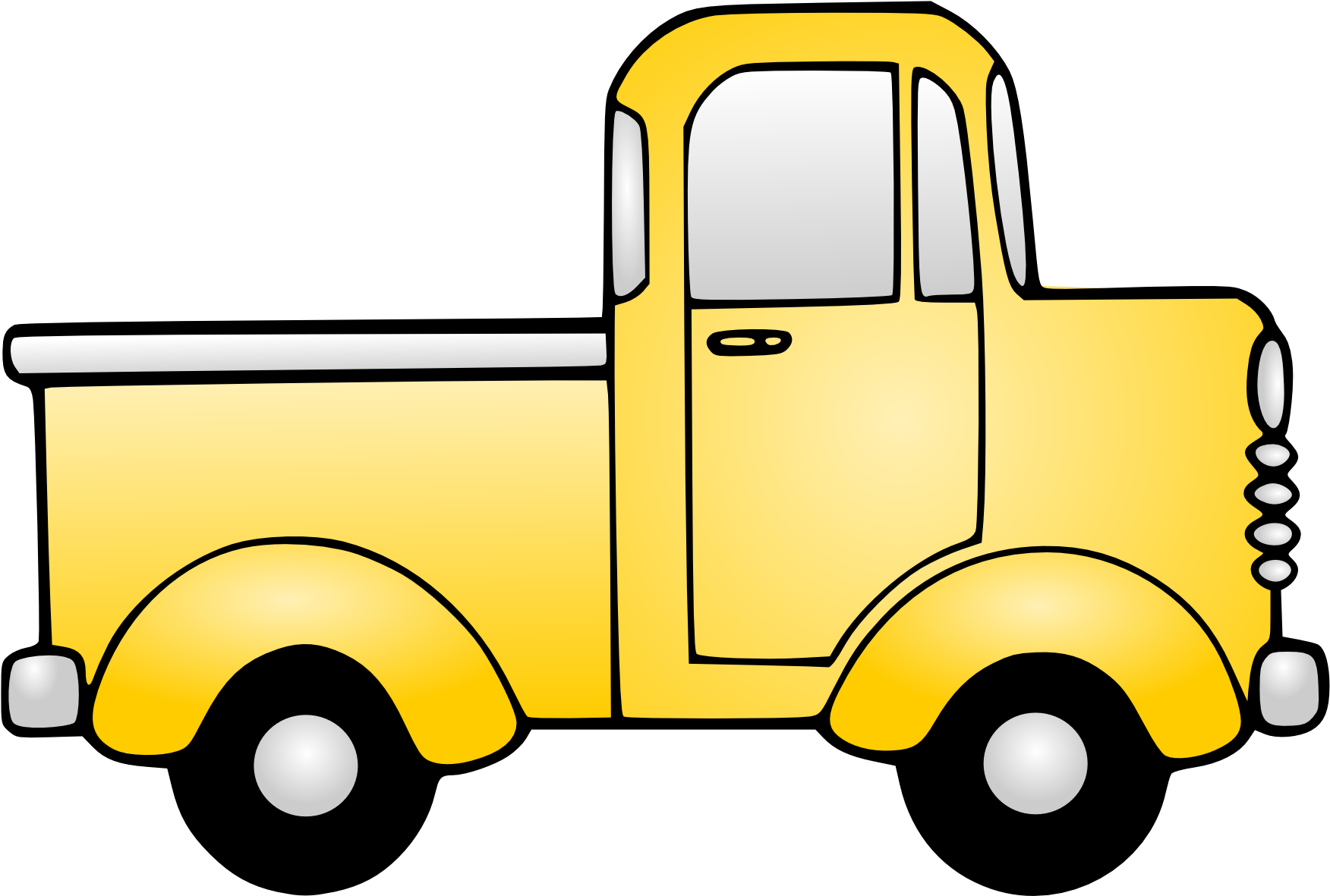 Pickup Truck Car Van Clip Art - Truck Clipart Black And White (1979x2799)