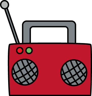 Red Radio - Radio Clipart (363x379)
