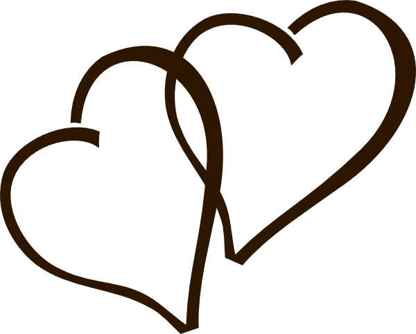 Deep Brown Hearts Clip Art - Clip Art Wedding Hearts (600x482)
