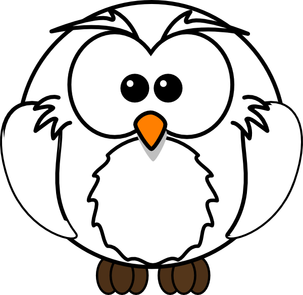 Clip Art Of Owl Black And White (600x585)