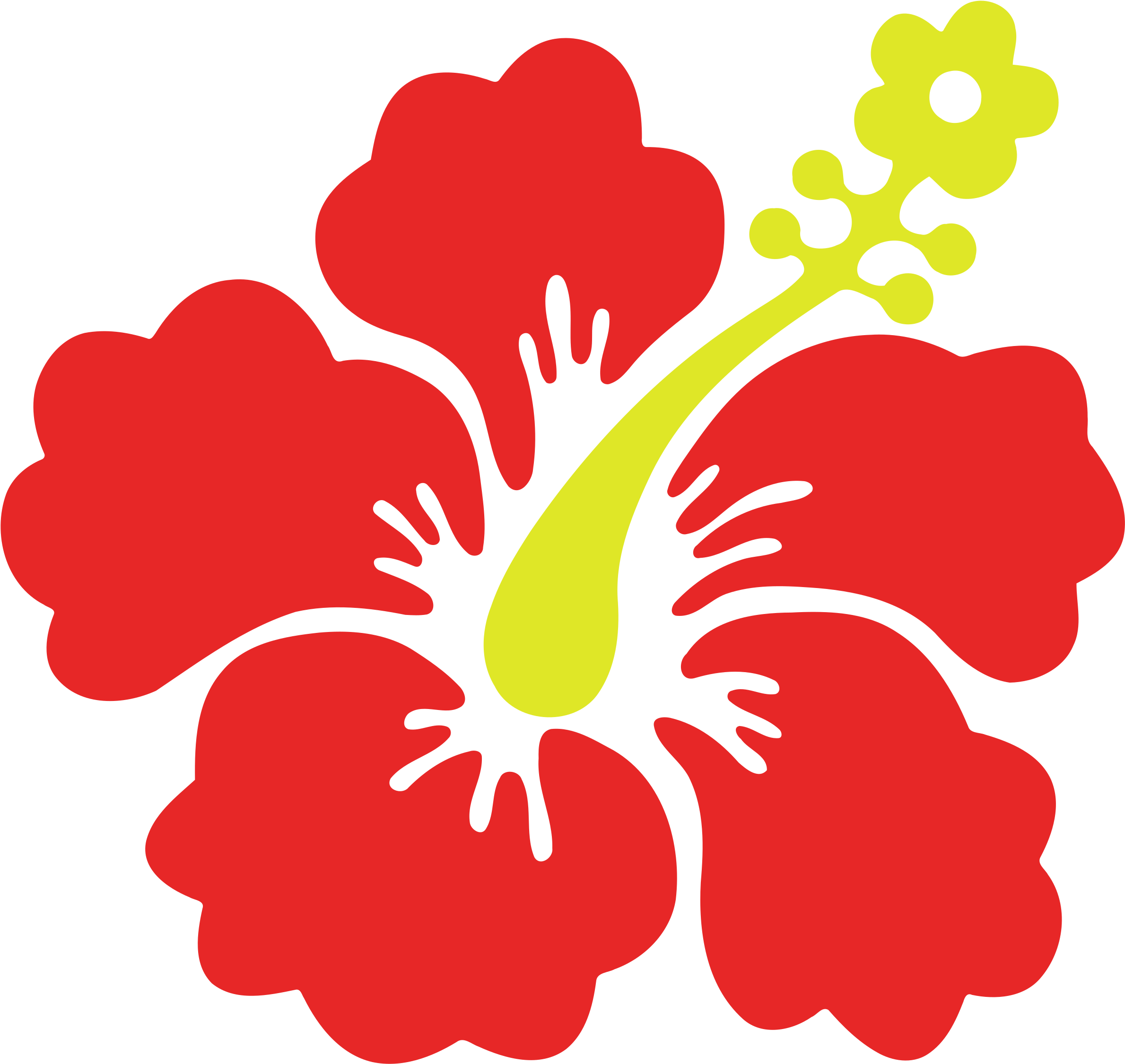 Big Image - Big Tropical Flowers Clipart (2400x2276)
