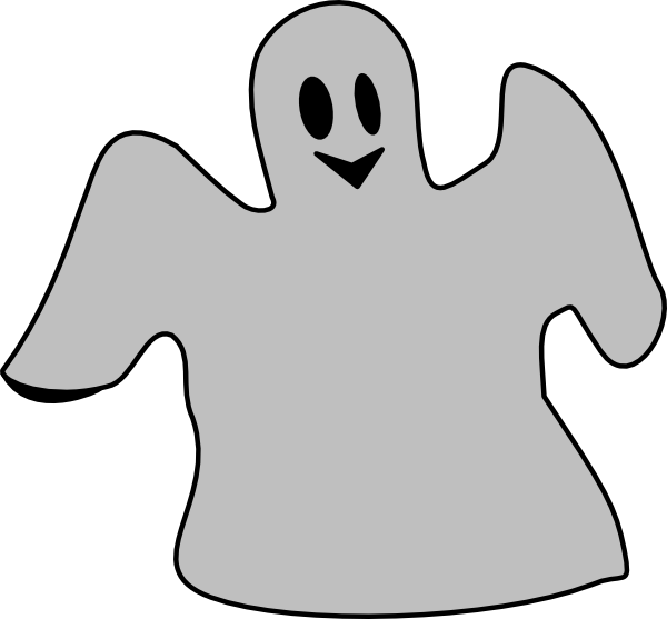 Ghost Clipart Clear Background - Grey Ghost Clipart (600x557)