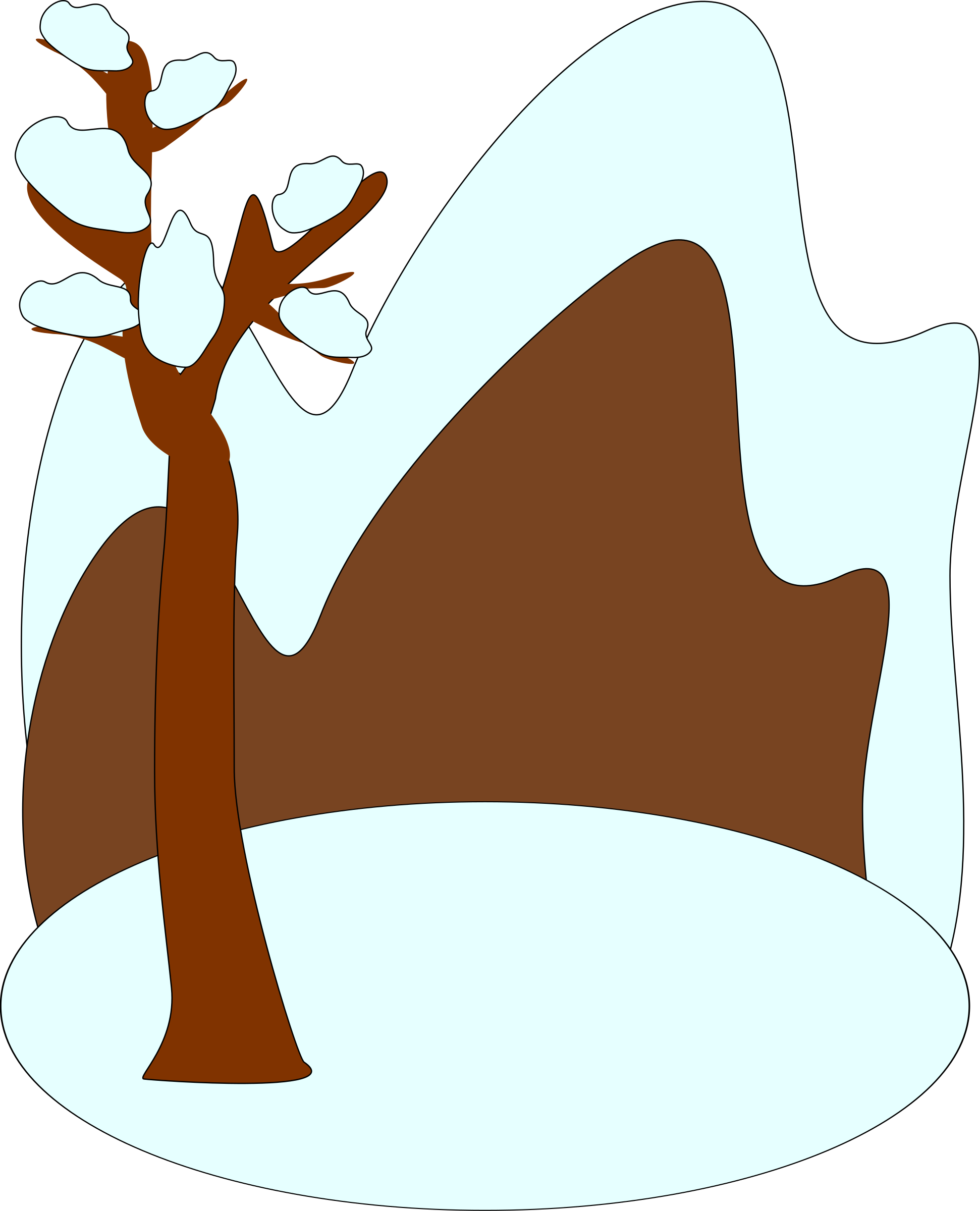 How To Draw A Tree - Winter Clip Art (1942x2400)