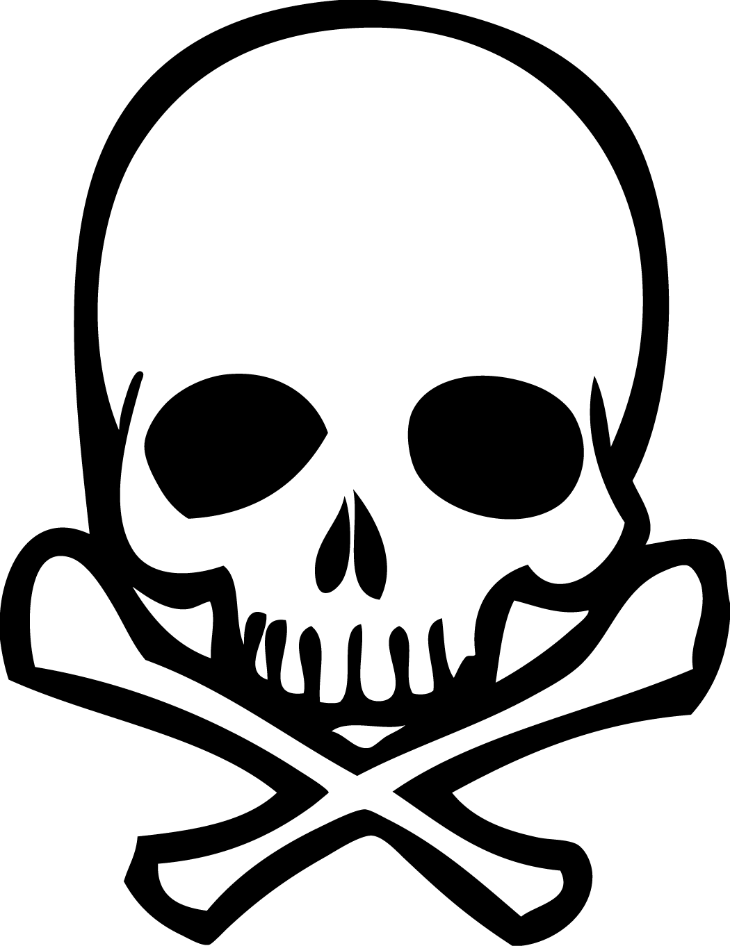Skull Clipart Transparent Background - Skull And Crossbones Png (1050x1362)