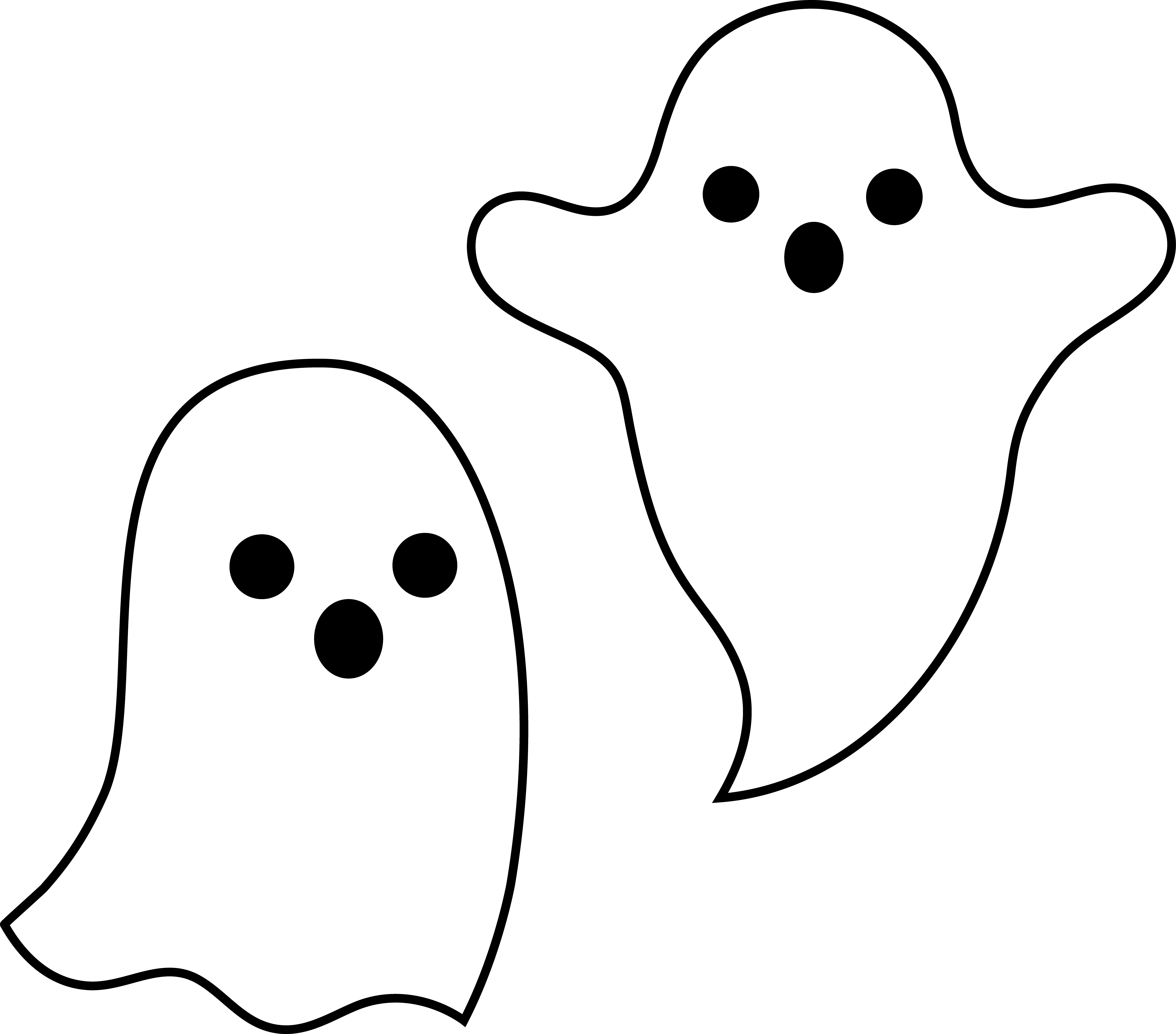 Ghost Clipart Clear Background - Ghost Clipart Black And White (6766x5949)