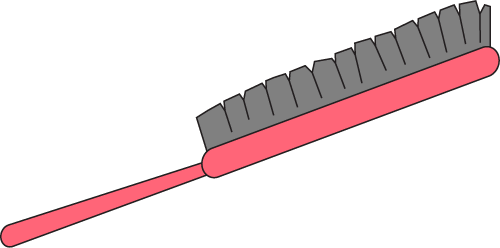Brush - Hair Brush Cartoon Png (500x248)