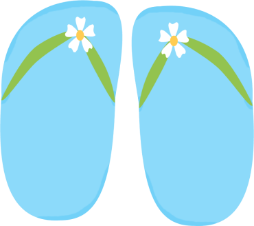 Blue Floral Flip Flops Clip Art - Blue Flip Flop Clipart (370x328)