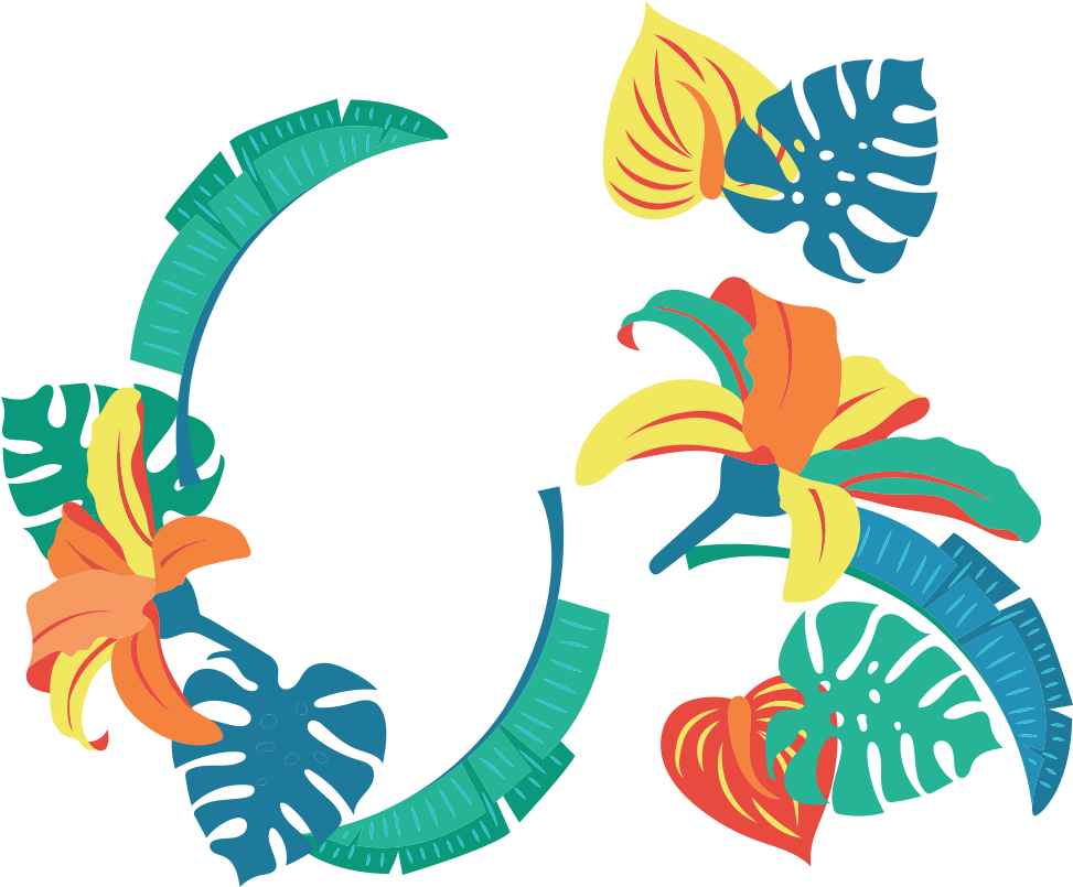 Tropics Leaf Graphic Design Clip Art - Tropical Design Png (1000x1000)